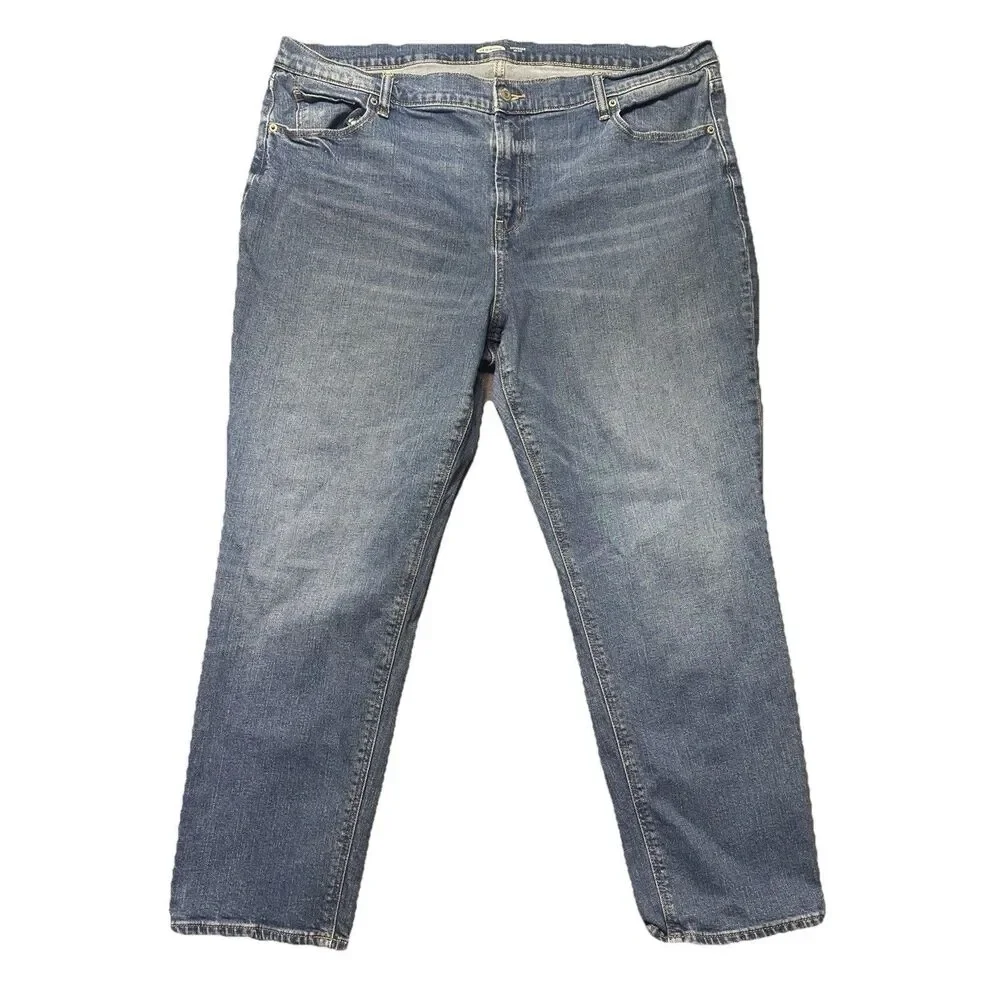 Old Navy Womens 18 Boyfriend Jeans Blue Mid Rise Relaxed Fit Stretch Denim EUC - Picture 1 of 9